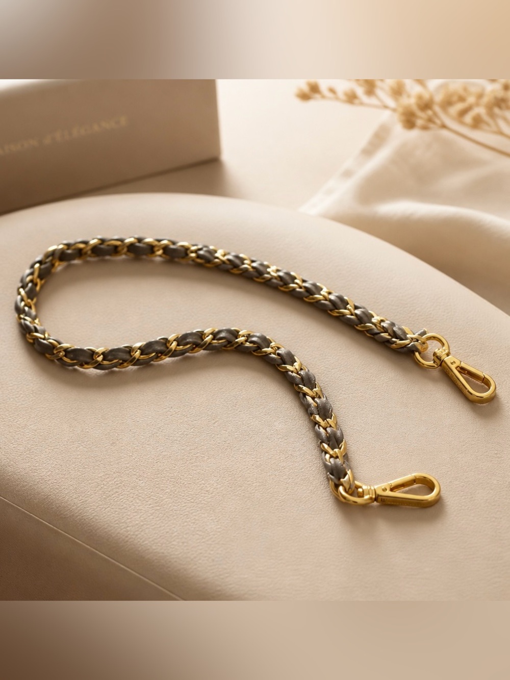 MZ Wallace Gold Chain Magnet Leather Replacement Shoulder Strap NWOT